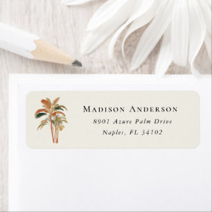 Tropical Palm Trees Pastel Boho Rücksendeadresse