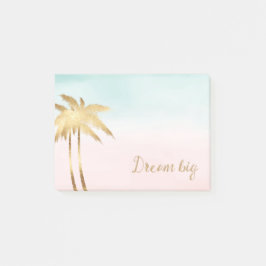 Tropical Palm Trees Pink Mint Ombre Gold Traum gro Post-it Klebezettel