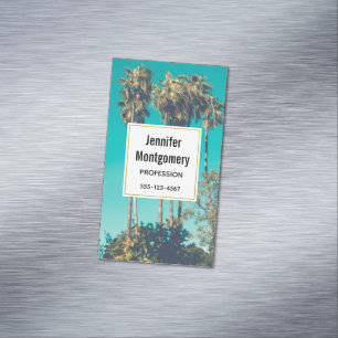 Tropical Palm Trees Retro Vibe Magnetische Visitenkarte