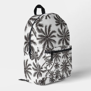 Tropical Palm Trees Schwarz-Weiß Muster Bedruckter Rucksack