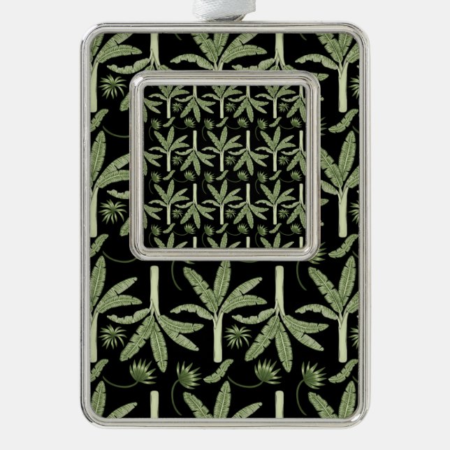 Tropical palm trees seamless pattern Rahmen-Ornament silber (Vorderseite)