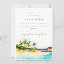 Tropical Palm Trees Seascape Beach Brautparty