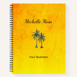 Tropical Palm Trees Simple Beach Elegantes Gold Notizbuch