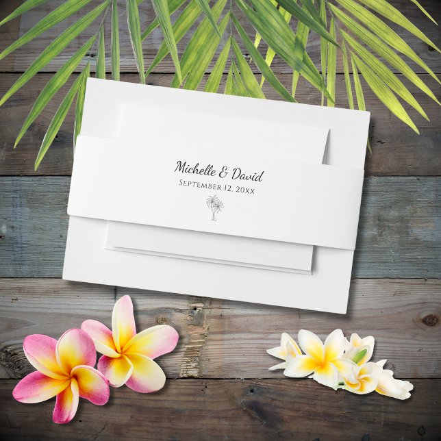 Tropical Palm Trees Simple Elegante Hochzeit Einladungsbanderole (Von Creator hochgeladen)