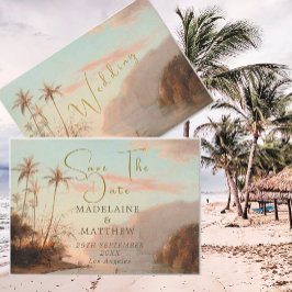 Tropical Palm Trees Vintage Hochzeit Save the Date