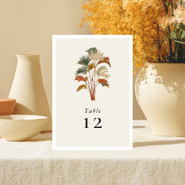 Tropical Palm Trees Watercolor Pastel Boho Hochzei Tischnummer