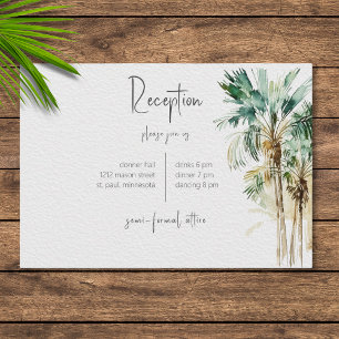 Tropical Palm Trees Wedding Card Begleitkarte