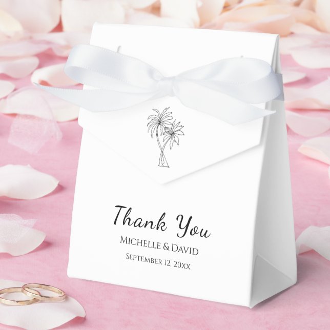 Tropical Palm Trees Wedding Danke Elegant Geschenkschachtel (Hochzeit)