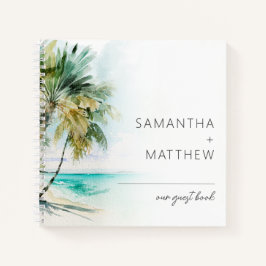 Tropical Palm Trees Wedding Guest Book Notizbuch
