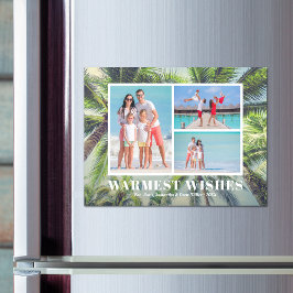 Tropical Palm Trees Weihnachts-Foto Magnetkarte Magneteinladung