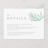 Tropical Palm Wedding Details Karte