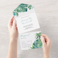 Tropical Palm Wedding Modern Alles in einer Einlad