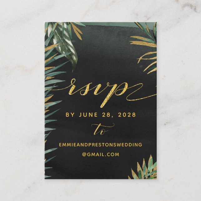 Tropical Palm Wedding Online UAWG & Details Mighty Visitenkarte (Vorderseite)