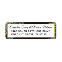 Tropical Palm Wedding Return Address Label