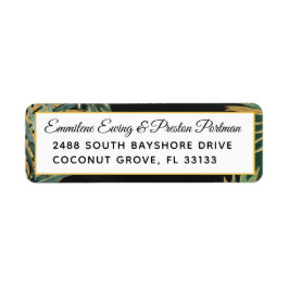 Tropical Palm Wedding Return Address Label