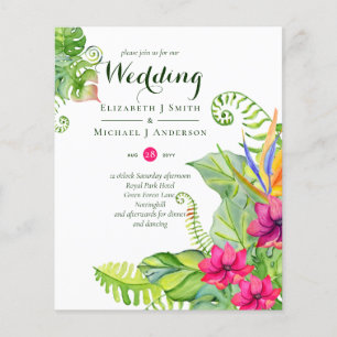 Tropical Palm Wedites Einladungen Fuchsia Ginger