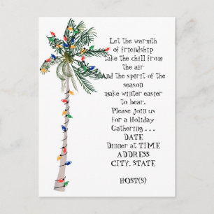 Tropical Palm Weihnachtsbaum Feiertag einladen Einladungspostkarte