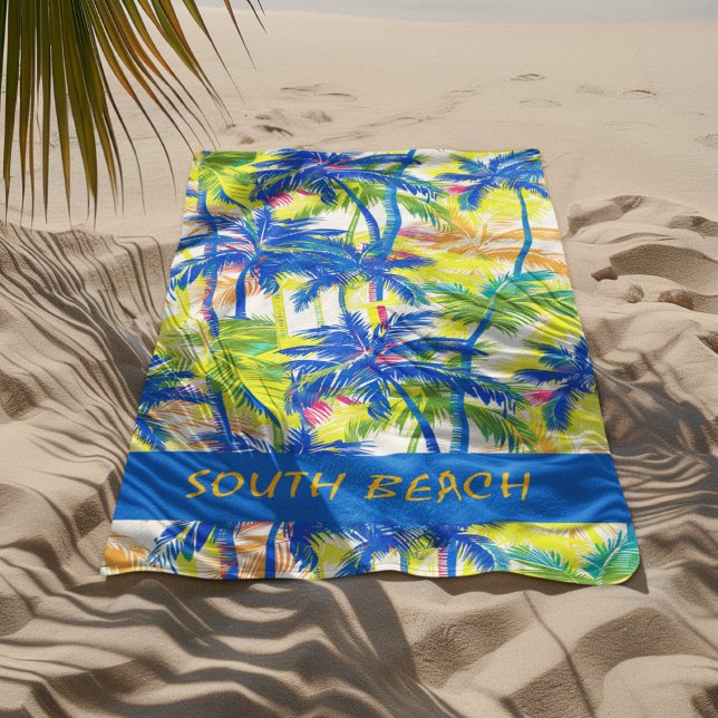 Tropical Palms Beach Handtuch (Tropical Palm Towel on Sandy Beach
)
