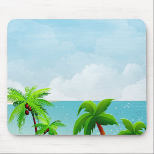 Tropical Palms Blue Sky Elegantes modernes Templat Mousepad