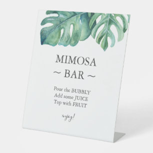 Tropical Palms Brautparty Mimosa Bar Sign Sockelschild