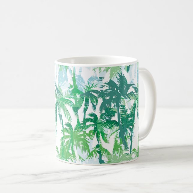 Tropical Palms Coffee Tasse (VorderseiteRechts)