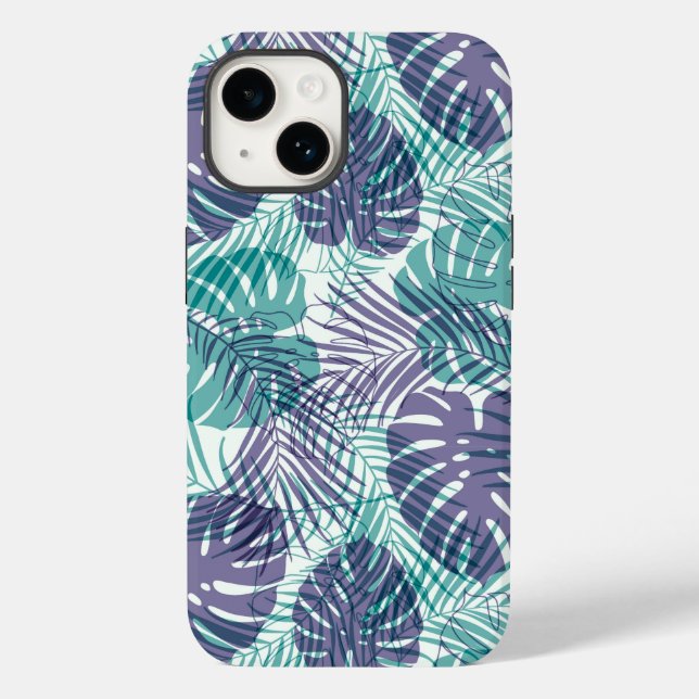 Tropical Palms Print iPhone 14 Fall Case-Mate iPhone Hülle (Rückseite)
