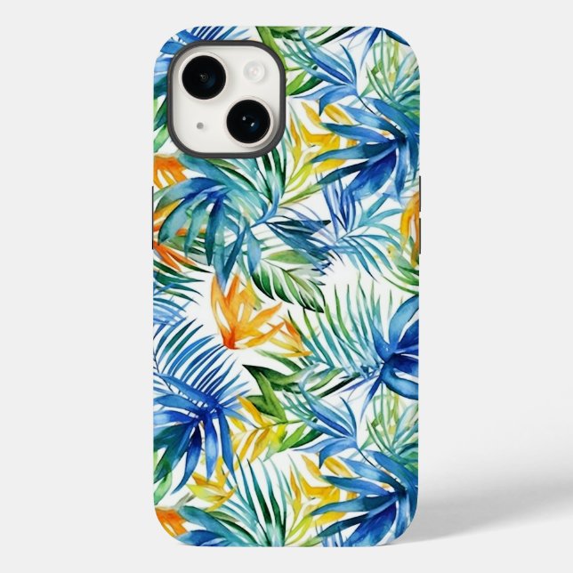 Tropical Palms Print iPhone 14 Fall Case-Mate iPhone Hülle (Rückseite)
