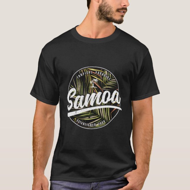 Tropical Palms Samoa Samoan T-Shirt (Vorderseite)