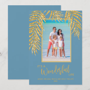 Tropical Palms Weihnachts-Foto Feiertagskarte