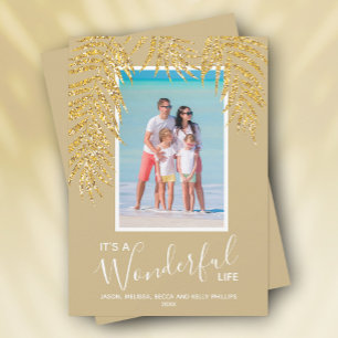 Tropical Palms Weihnachts-Foto Feiertagskarte