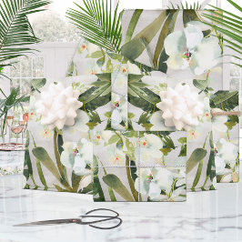 Tropical Palms White Orchid Garden Geschenkpapier Set