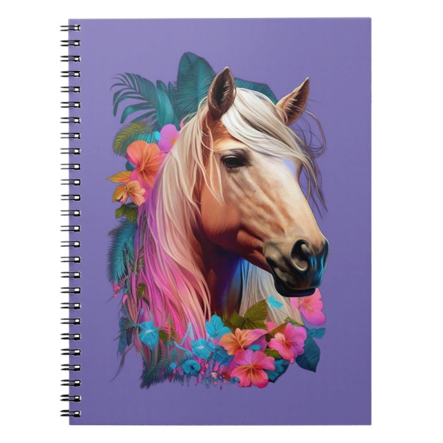 Tropical Palomino Horse Notebook Notizblock (Vorderseite)