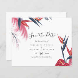 Tropical Pampas Grass Navy Berry Wedding
