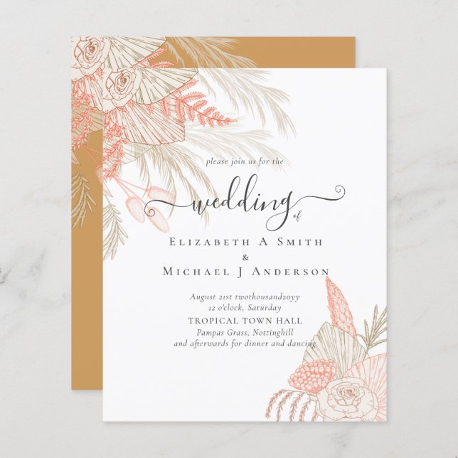 Tropical Pampas Grass Terracotta Wedding (Vorne/Hinten)