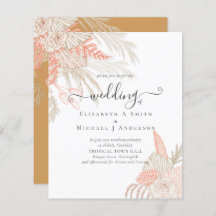 Tropical Pampas Grass Terracotta Wedding