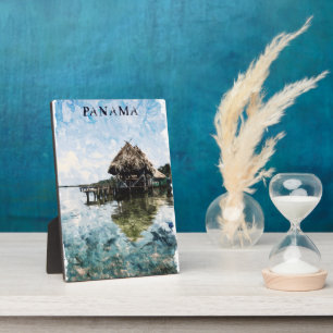 Tropical Panama Bocas del Toro Vintage Travel Fotoplatte