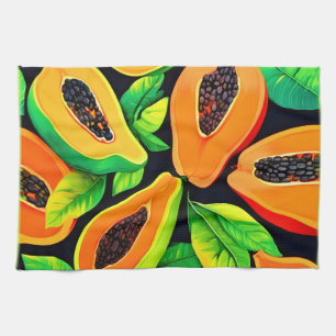 Tropical Papaya Paradise Geschirrtuch
