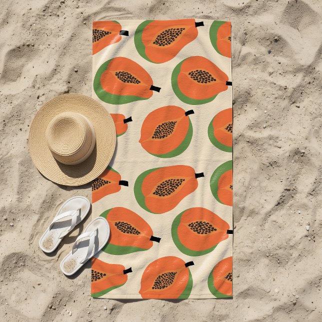 Tropical Papaya Warm Orange Strandtuch (Von Creator hochgeladen)