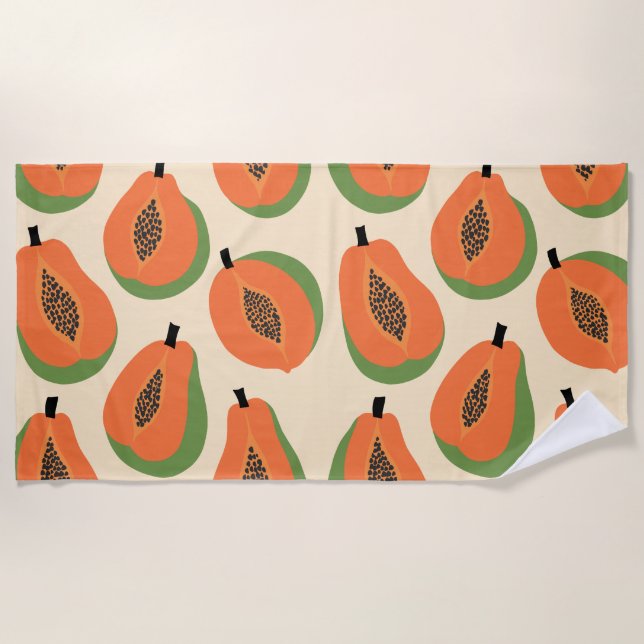 Tropical Papaya Warm Orange Strandtuch (Vorderseite)