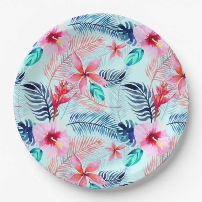 Tropical Paper Party Plates Pappteller (Vorderseite)