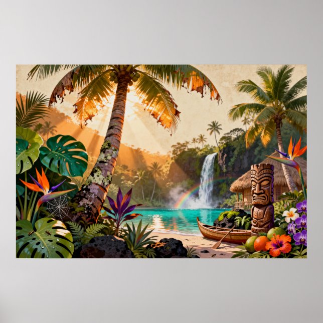 Tropical Paradise: A Vibrant Island Retreat Poster (Vorne)