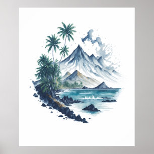 Tropical Paradise Aquarell Poster