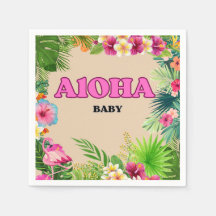Tropical Paradise Babydusche: Aloha Baby Napkins