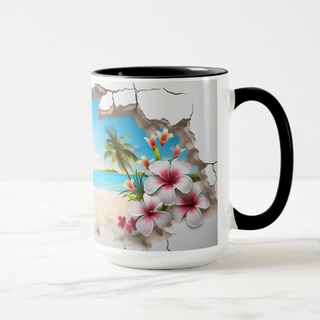 Tropical Paradise Beach - 3D Mug Tasse (Rechts)