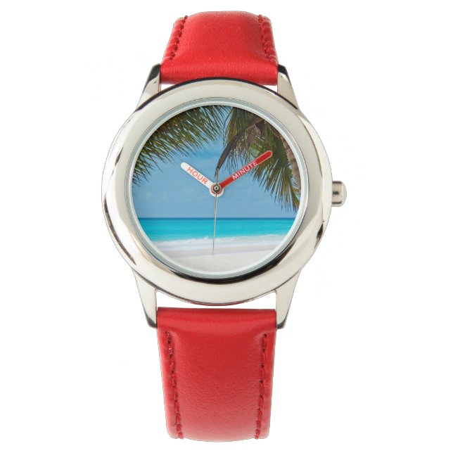 Tropical Paradise Beach Armbanduhr (Vorderseite)