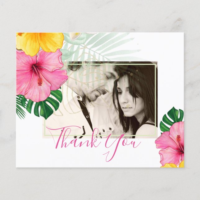 Tropical Paradise Beach Hochzeit pulsierende Flora Flyer (Vorne)