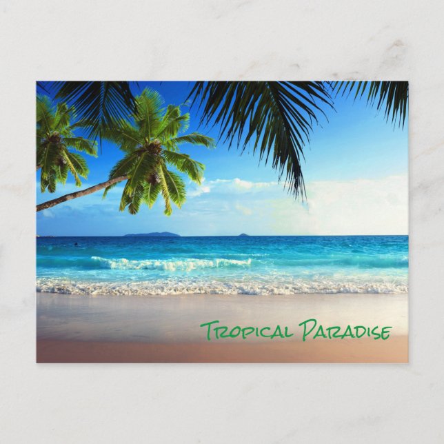 Tropical Paradise Beach Postkarte (Vorderseite)