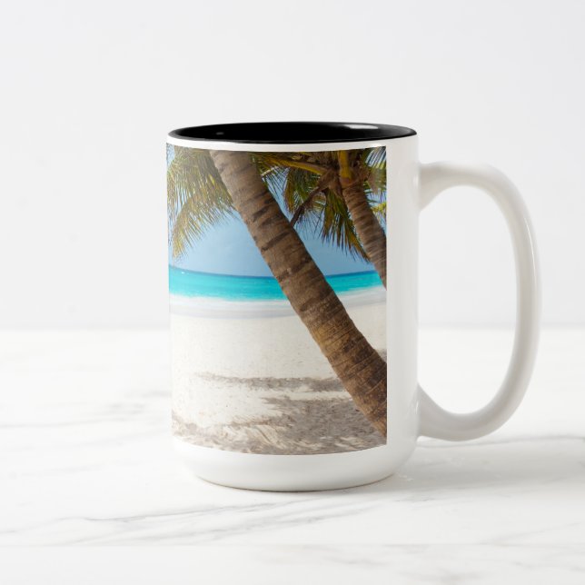 Tropical Paradise Beach Zweifarbige Tasse (Rechts)