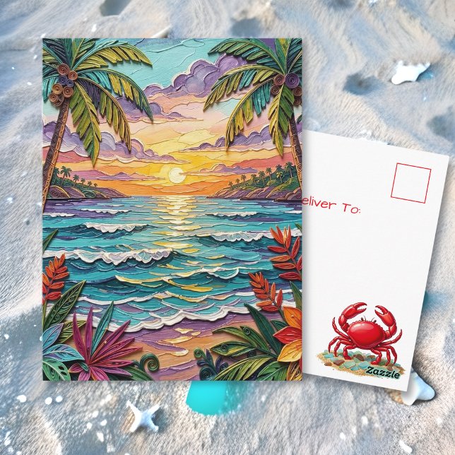 Tropical Paradise | Coastal Keeping in Touch Postkarte (Von Creator hochgeladen)