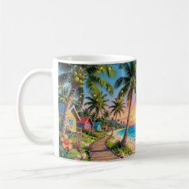 Tropical Paradise Coastal Seaside Cottage Ocean Kaffeetasse